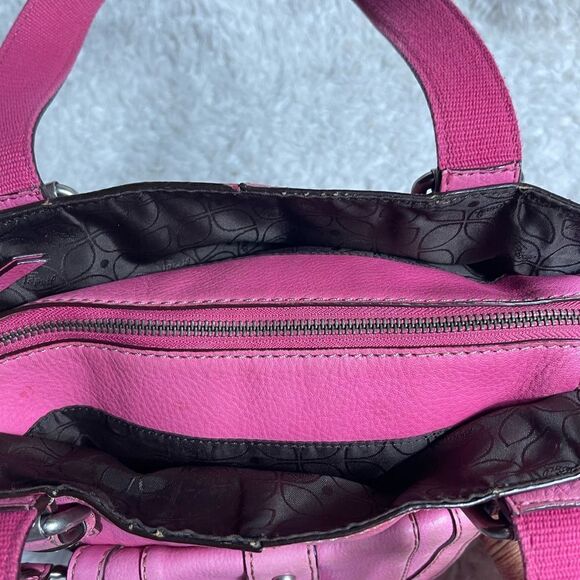 Fossil long live Vintage leather pink medium shoulder bag silver tone hardwares - Picture 10 of 15